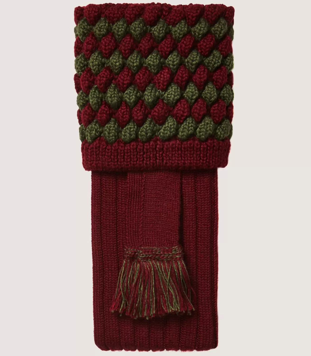 Bobble Top Socks With Garters In Audley Red*Purdey New