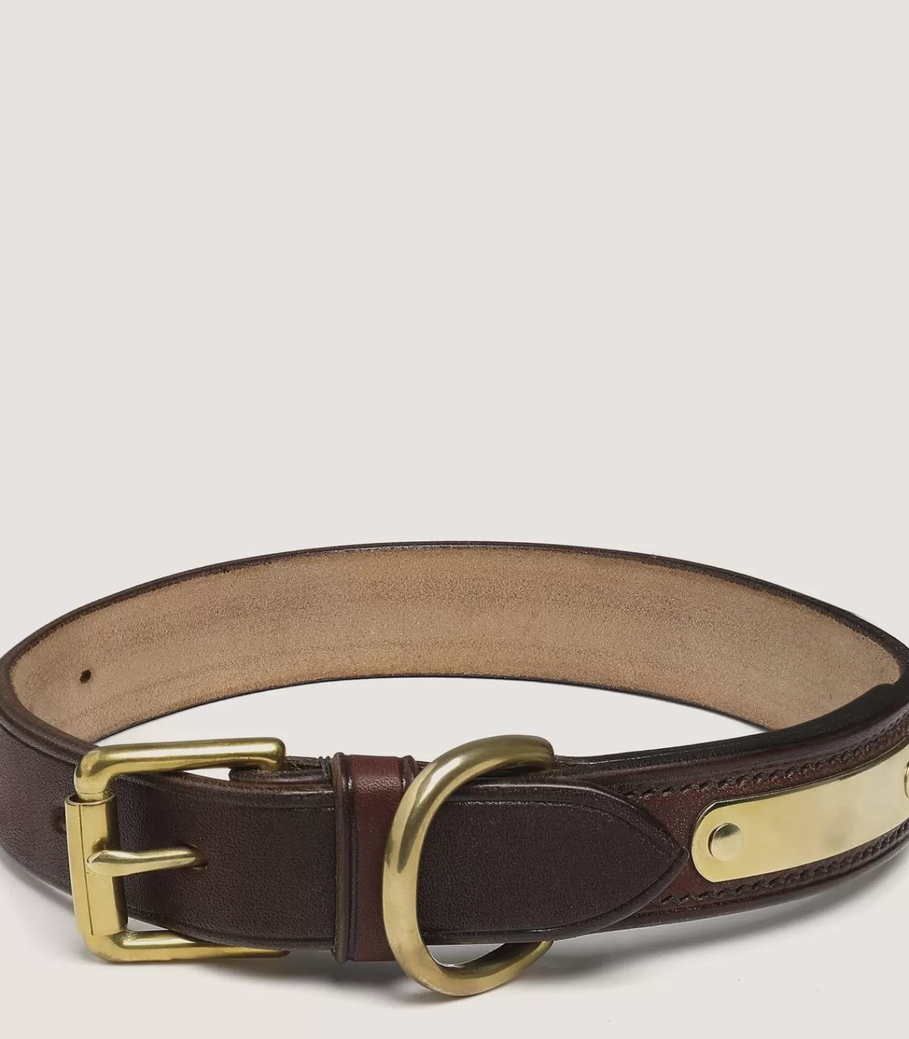 Bridle Leather Dog Collar In Brown.*Purdey Cheap