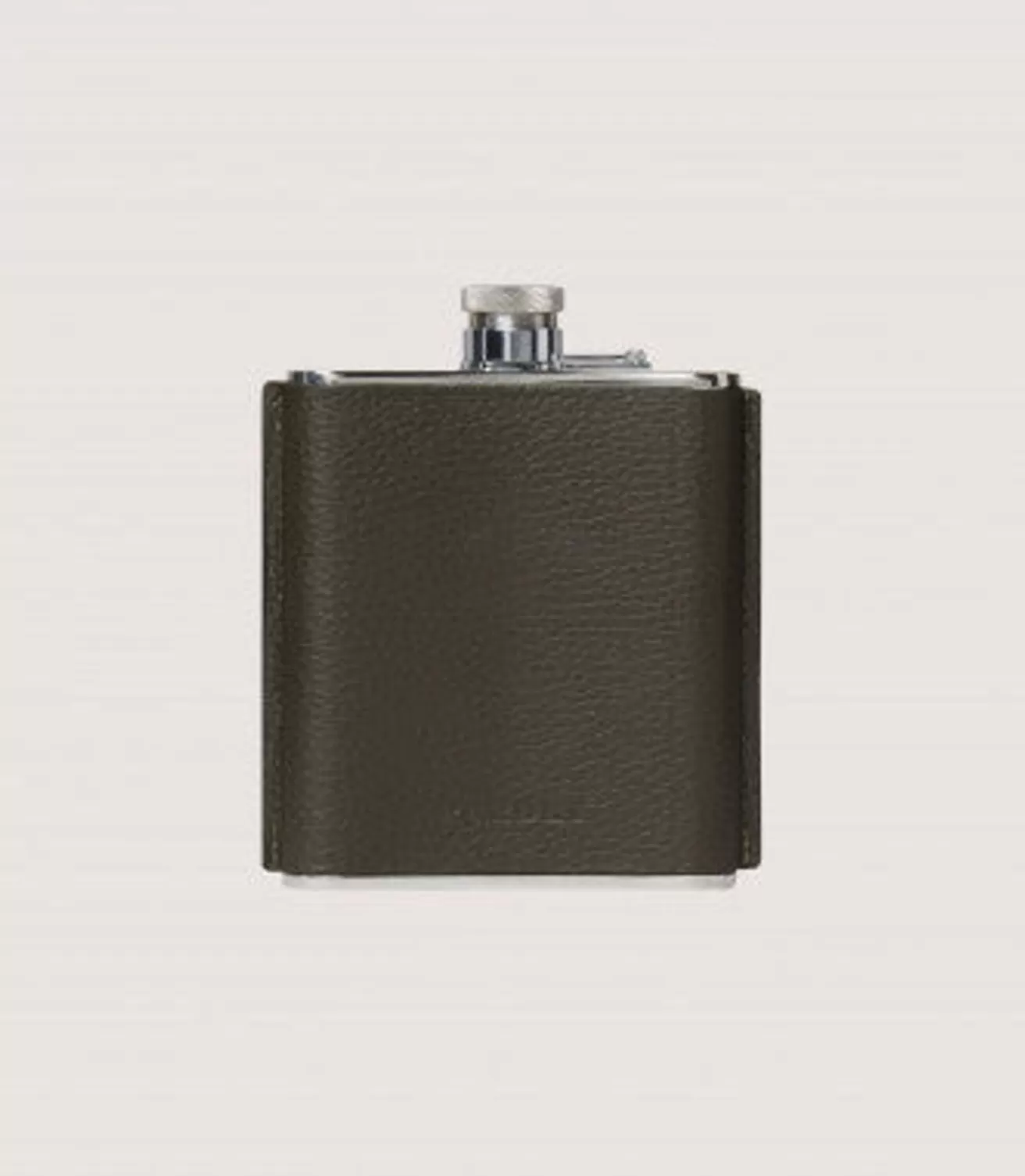 Grainy Leather Hip Flask In Olive Green*Purdey Cheap