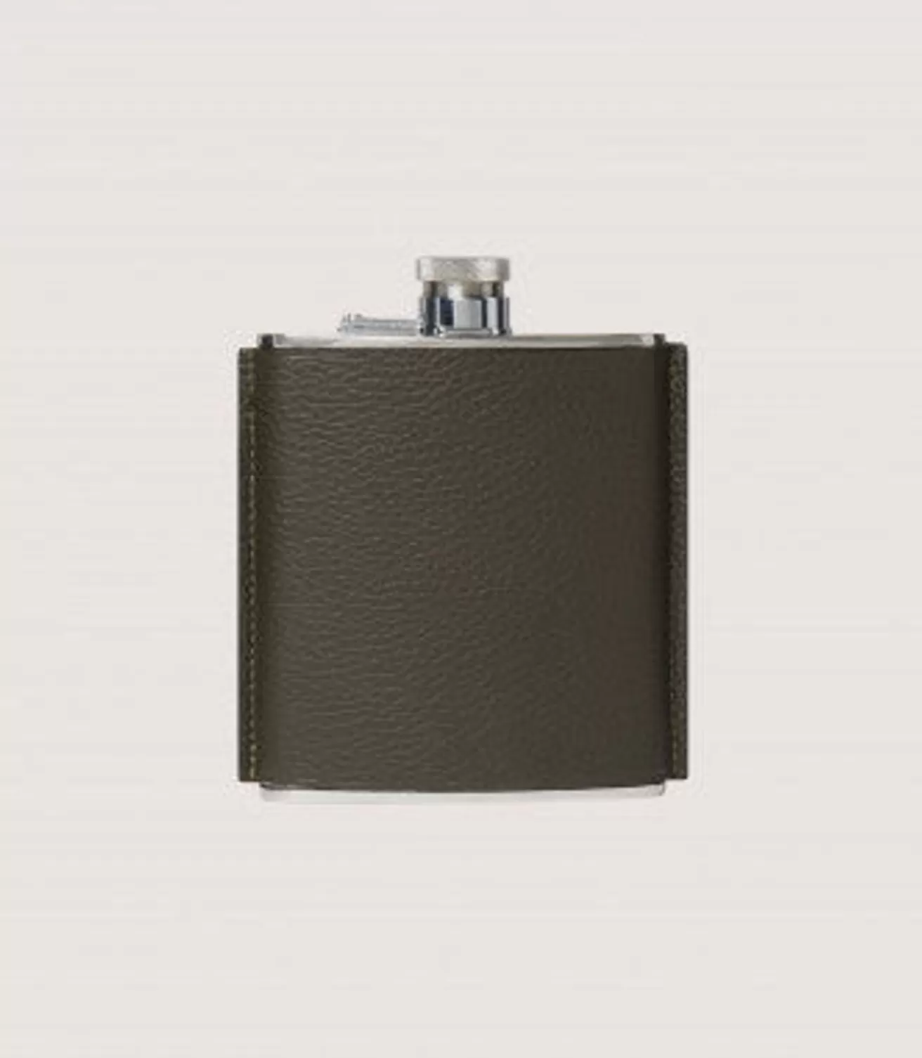 Grainy Leather Hip Flask In Olive Green*Purdey Cheap