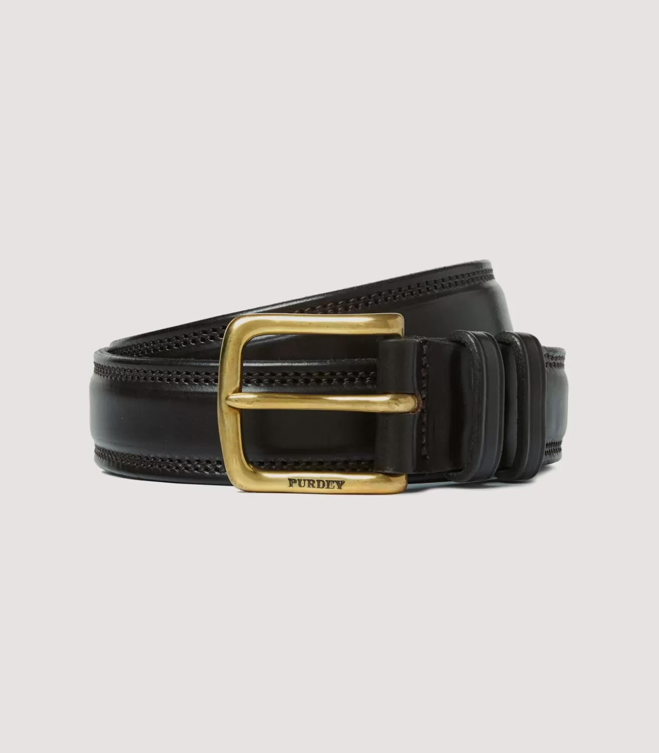 Lined Bridle Leather Belt In Dark Brown*Purdey Outlet