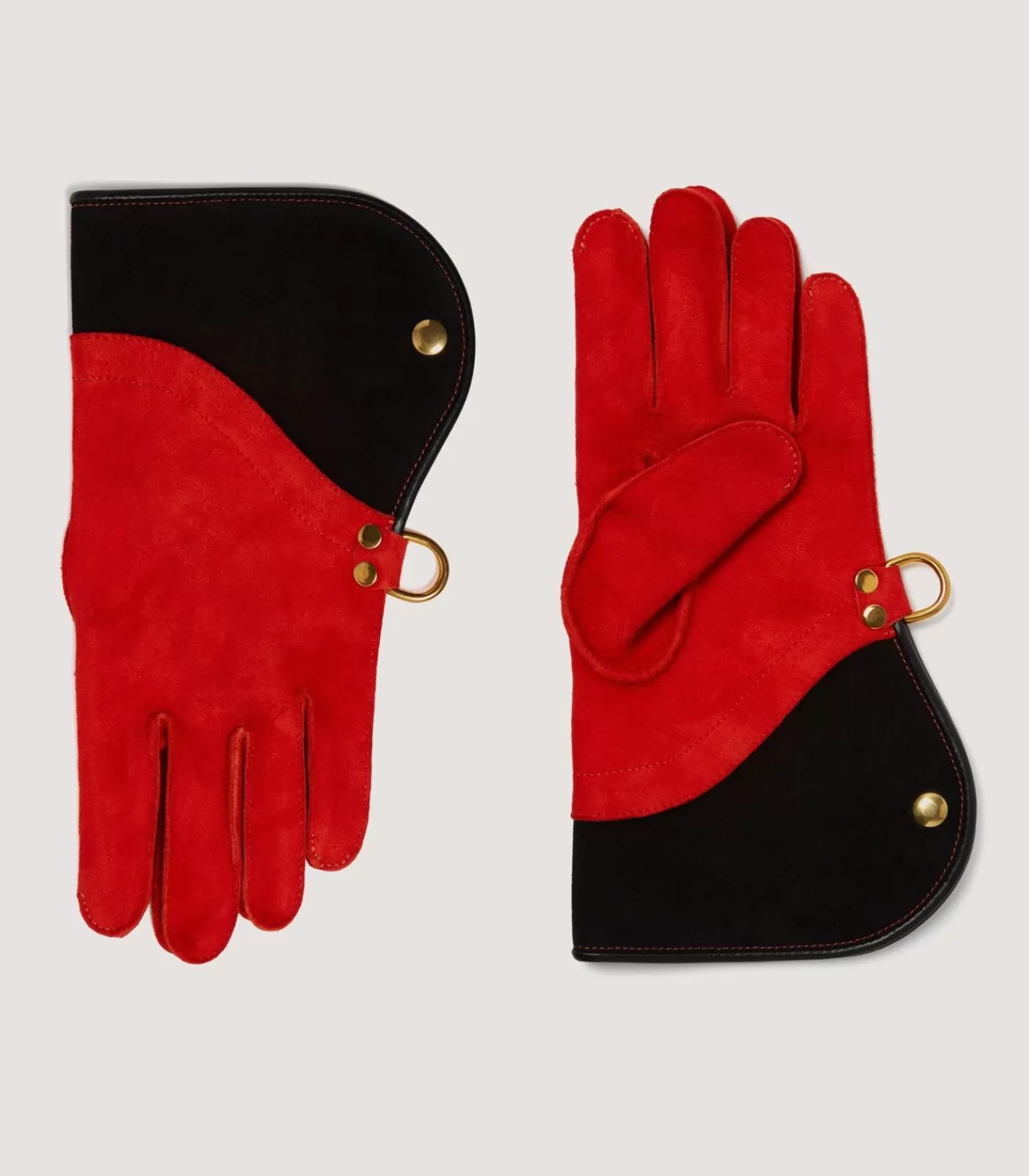 Long Falconry Glove Single Thickness - Black & Orange In Black*Purdey New