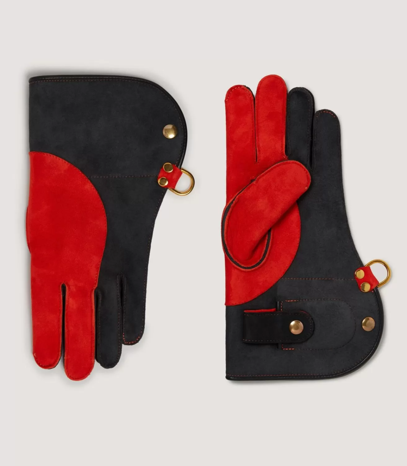 Long Falconry Glove With Pocket - Charcoal & Orange In Charcoal*Purdey Best