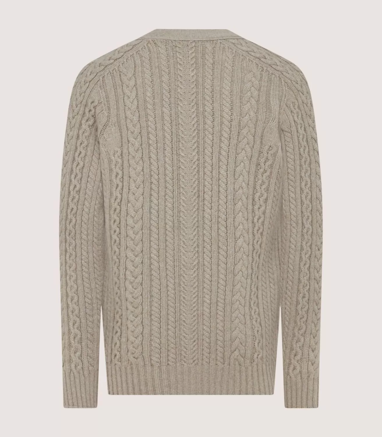 Men'S Cashmere Cable And Rib V Neck Cardigan In Drab*Purdey Online