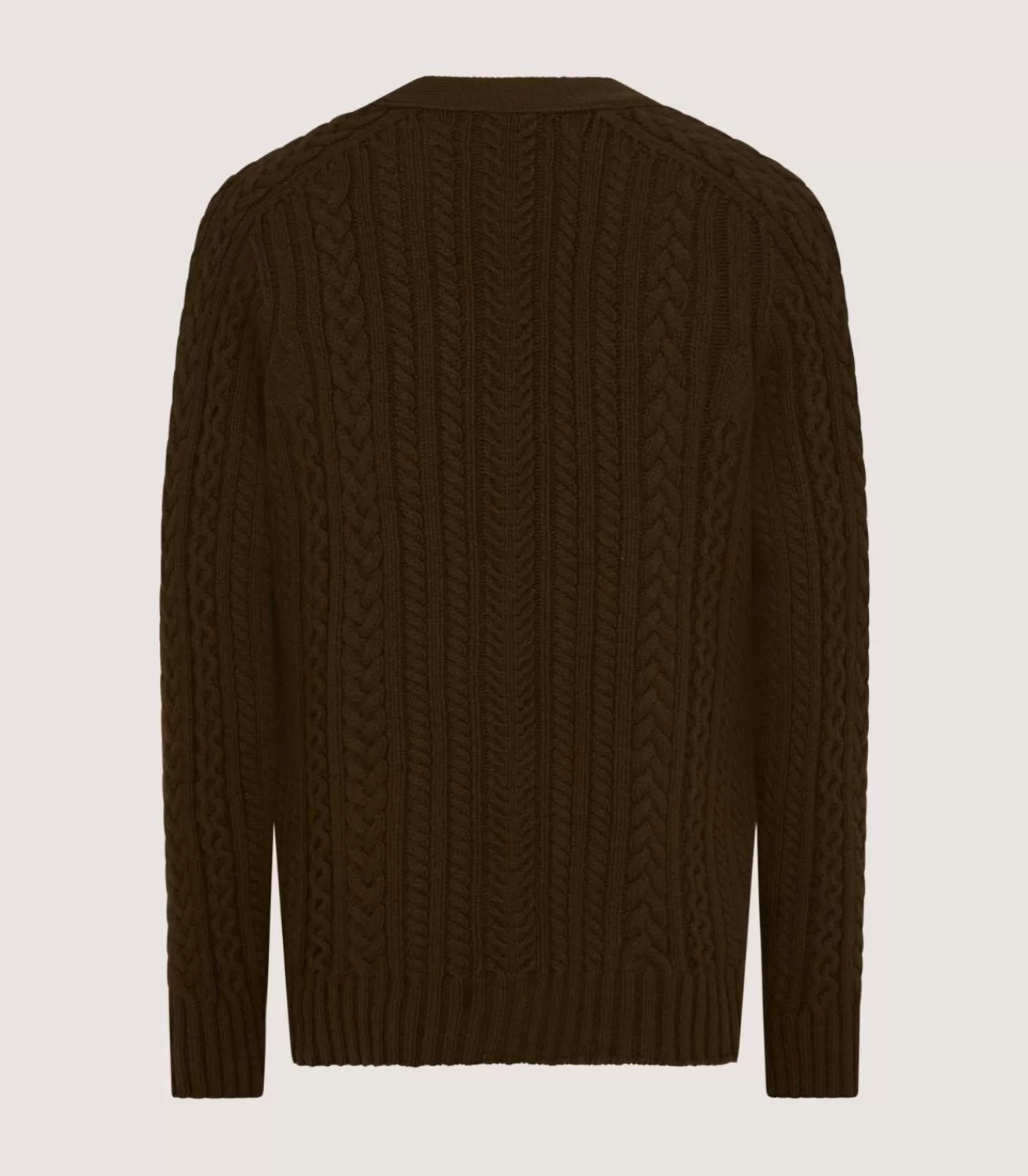 Men'S Cashmere Cable And Rib V Neck Cardigan In Military*Purdey Discount
