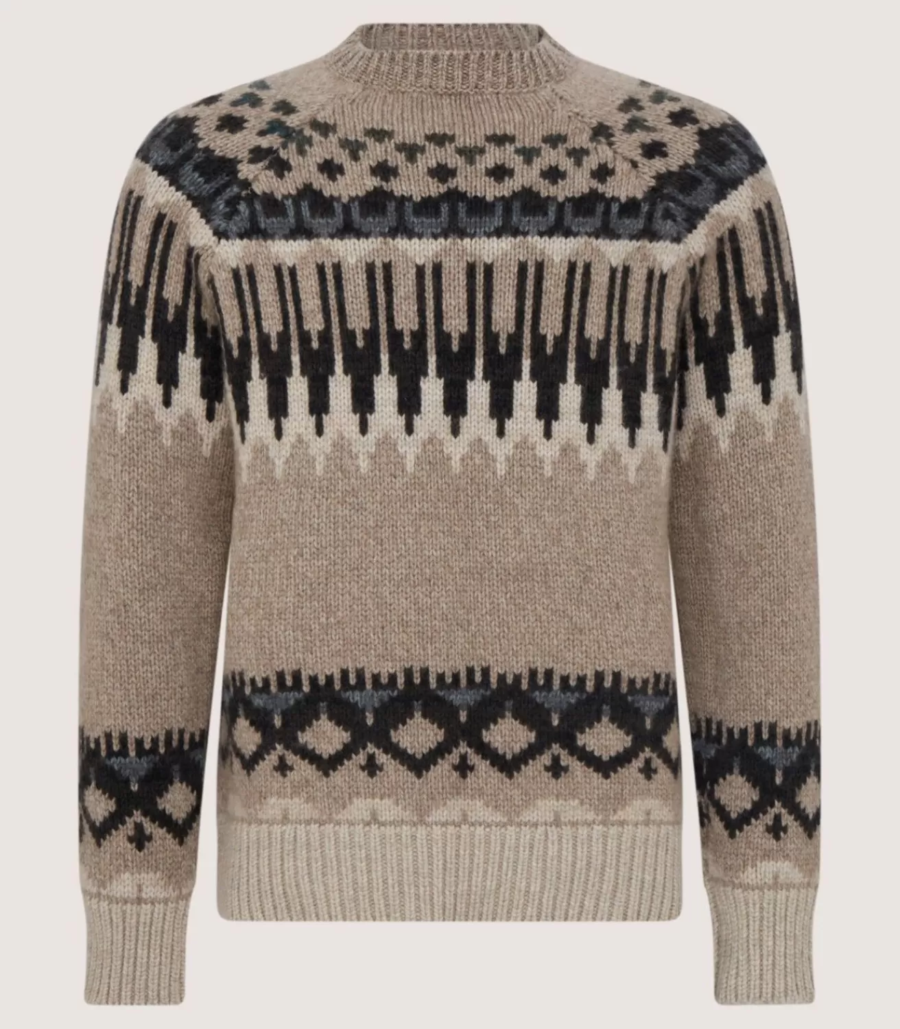 Men'S Cashmere Fairisle Falcon Crew Neck Sweater*Purdey Best Sale