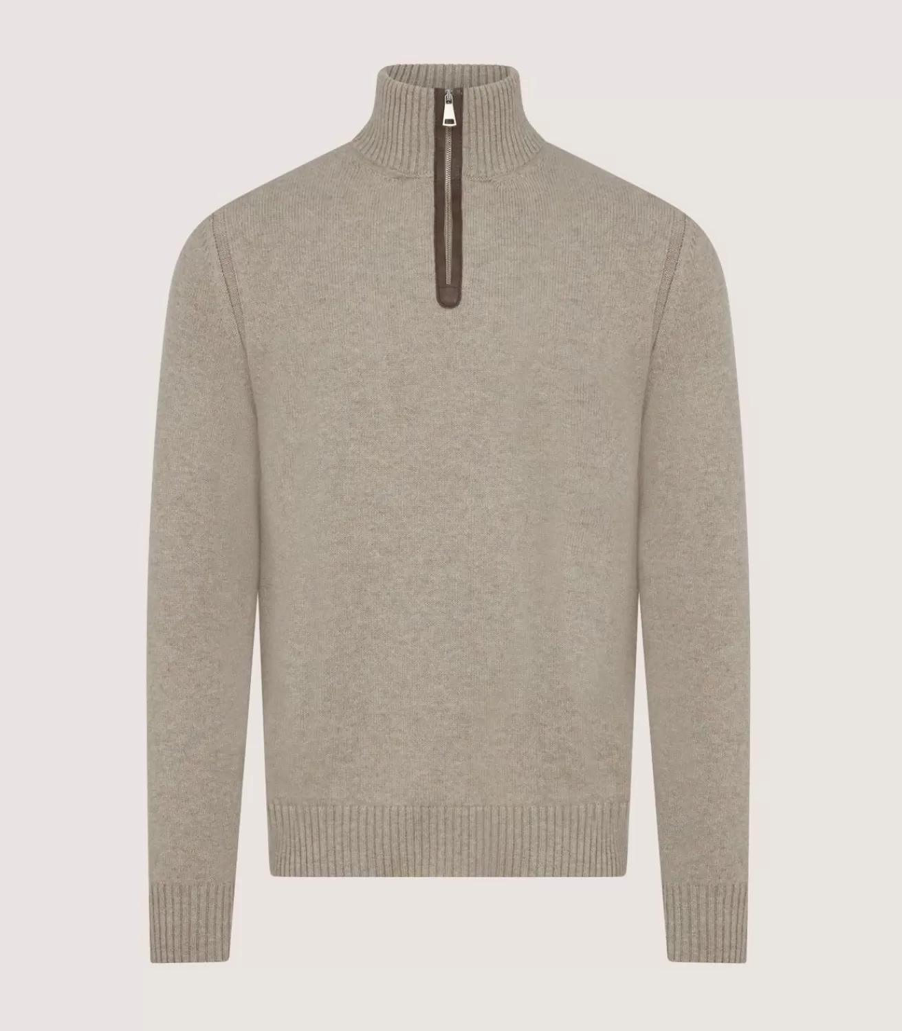 Men'S Cashmere Quarter Zip Sweater*Purdey Clearance