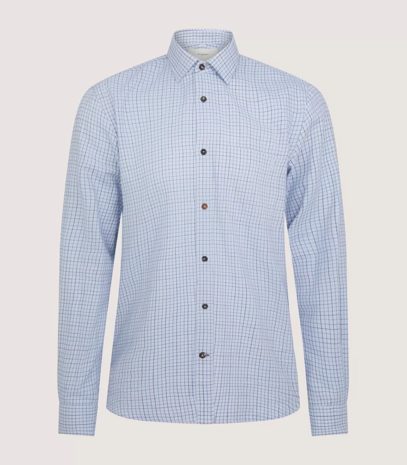 Men'S Cotton Cashmere Sporting Shirt In Loch Blue*Purdey Best Sale