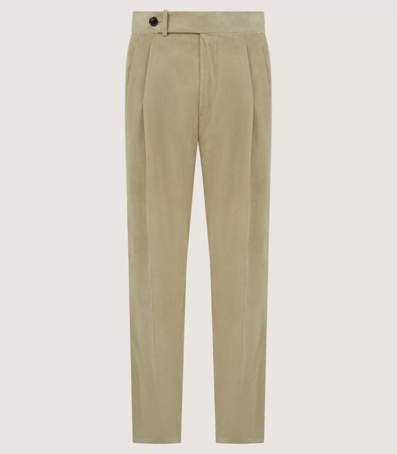 Men'S Cotton Corduroy Side Buckle Trouser In Pale Stone*Purdey Clearance