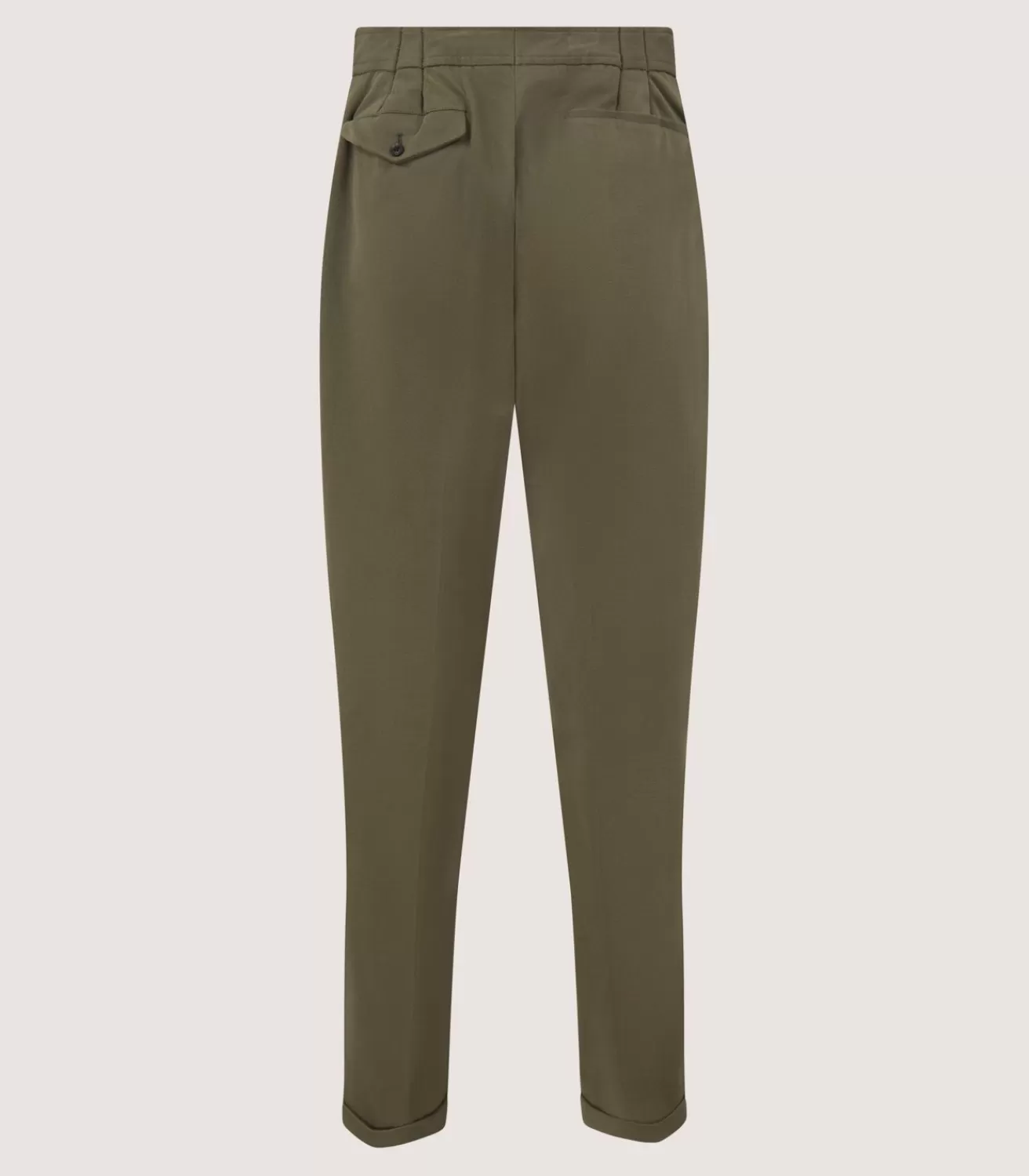 Men'S Dark Olive Cotton Dart Front Trousers*Purdey Cheap