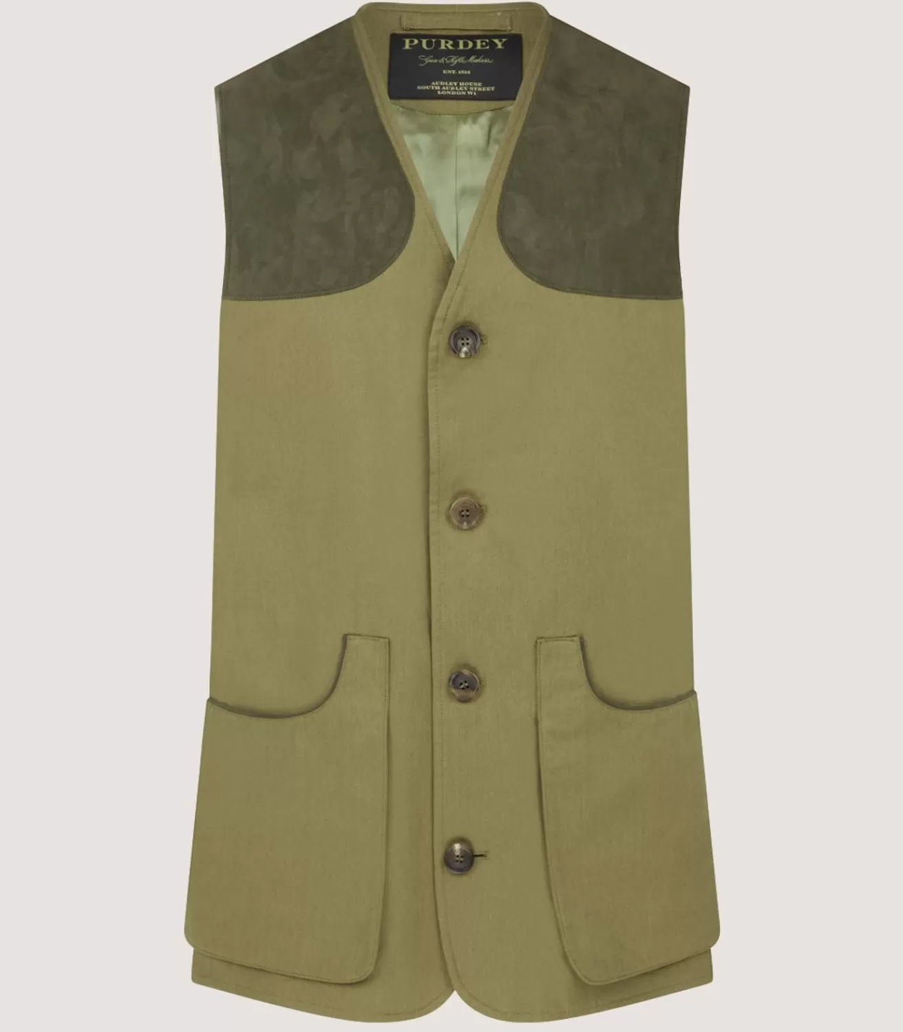 Men'S Lightweight Cotton Sporting Vest In Green*Purdey New