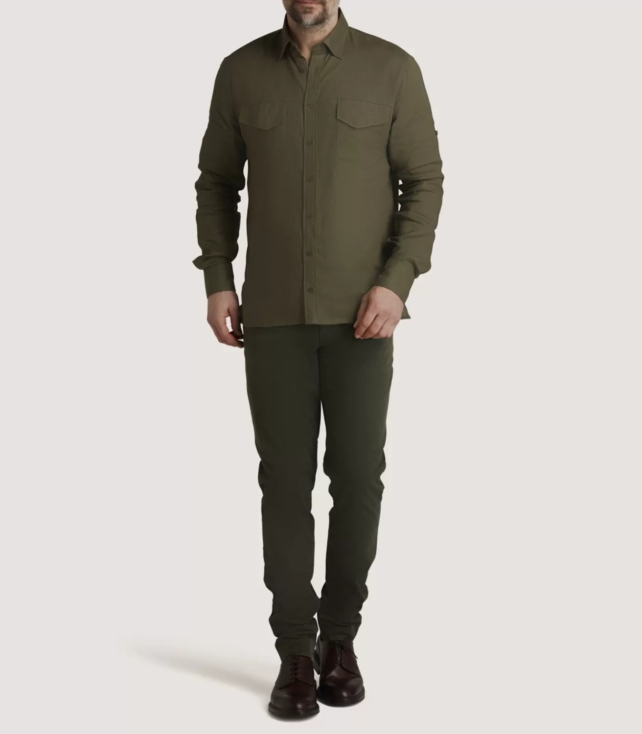 Men'S Linen Selous Safari Shirt In Forest Green*Purdey Cheap