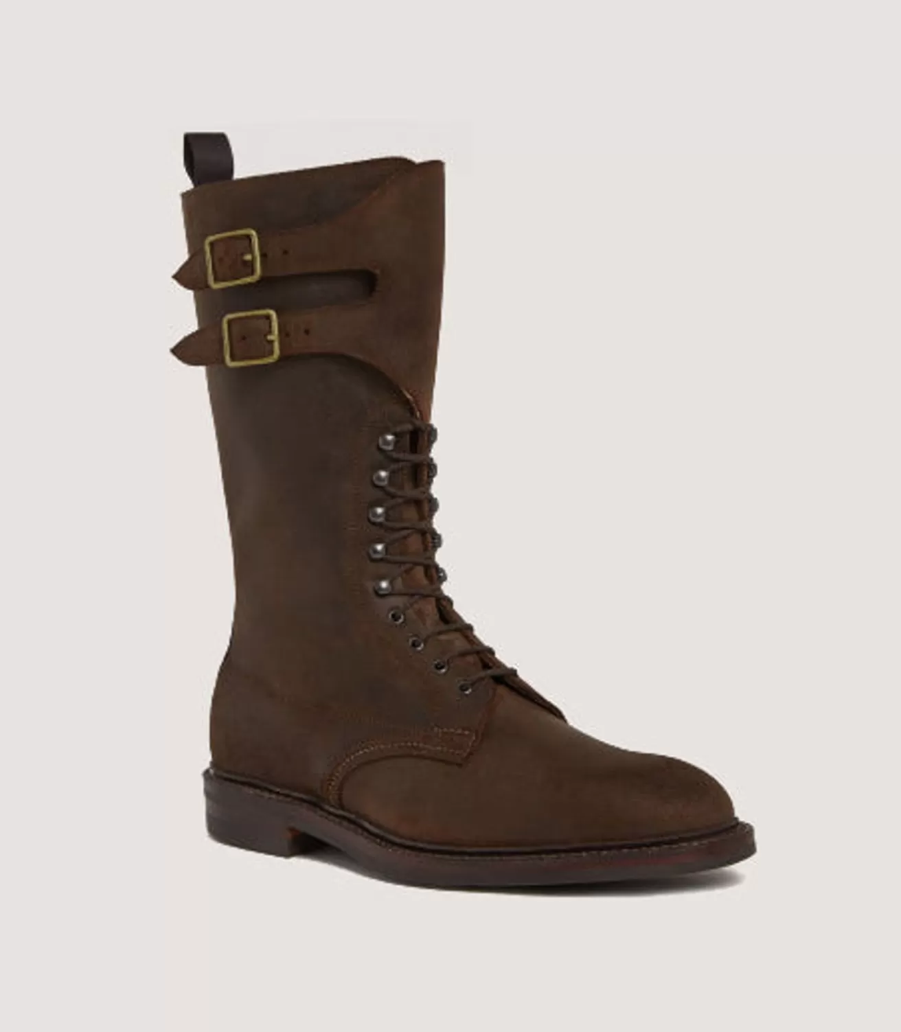 Men'S Rough Out Nubuck Twin Strap Boot With Ridgeway Sole In Dark Brow*Purdey Cheap