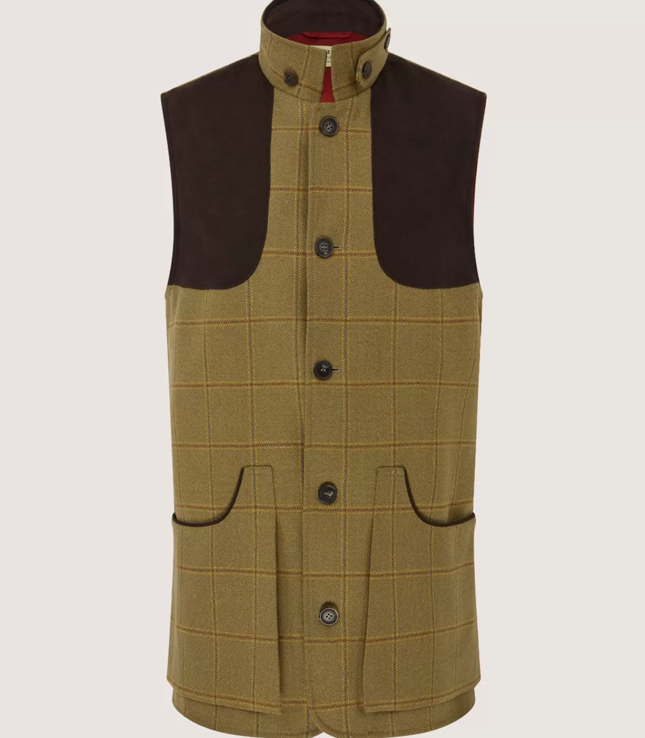 Men'S Technical Tweed High Collar Sporting Vest In Berkshire*Purdey Sale