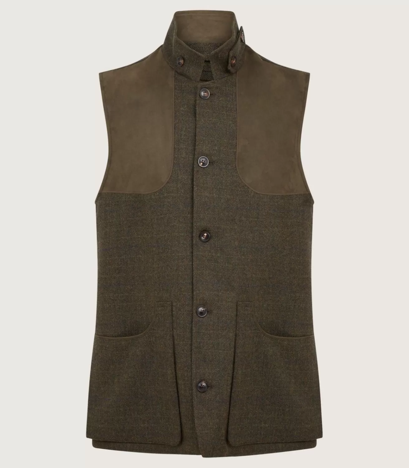 Men'S Technical Tweed High Collar Sporting Vest In Strathbeg*Purdey Online