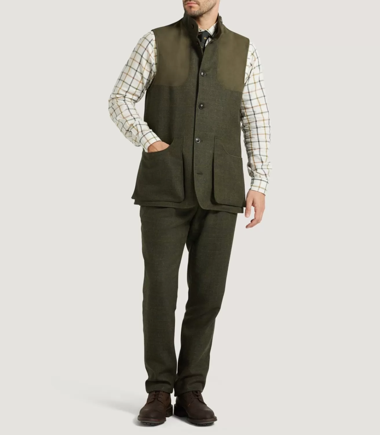 Men'S Technical Tweed High Collar Sporting Vest In Strathbeg*Purdey Online