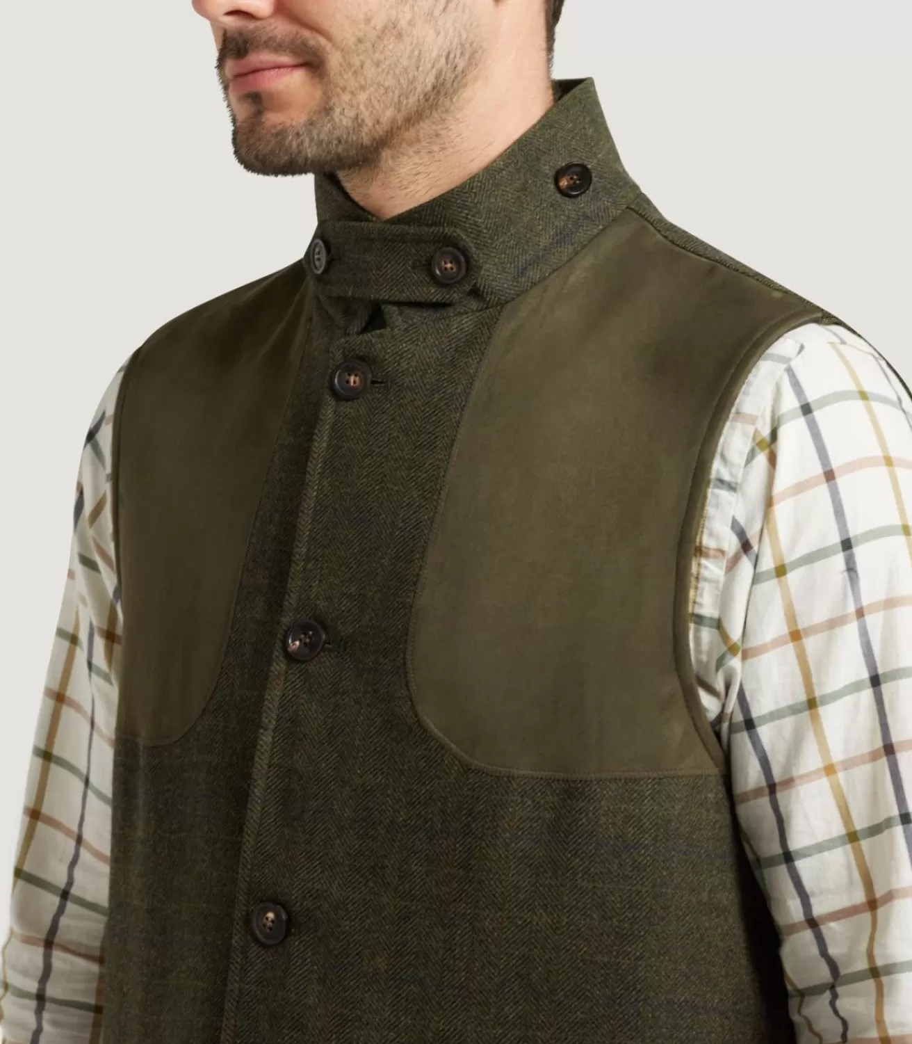 Men'S Technical Tweed High Collar Sporting Vest In Strathbeg*Purdey Online