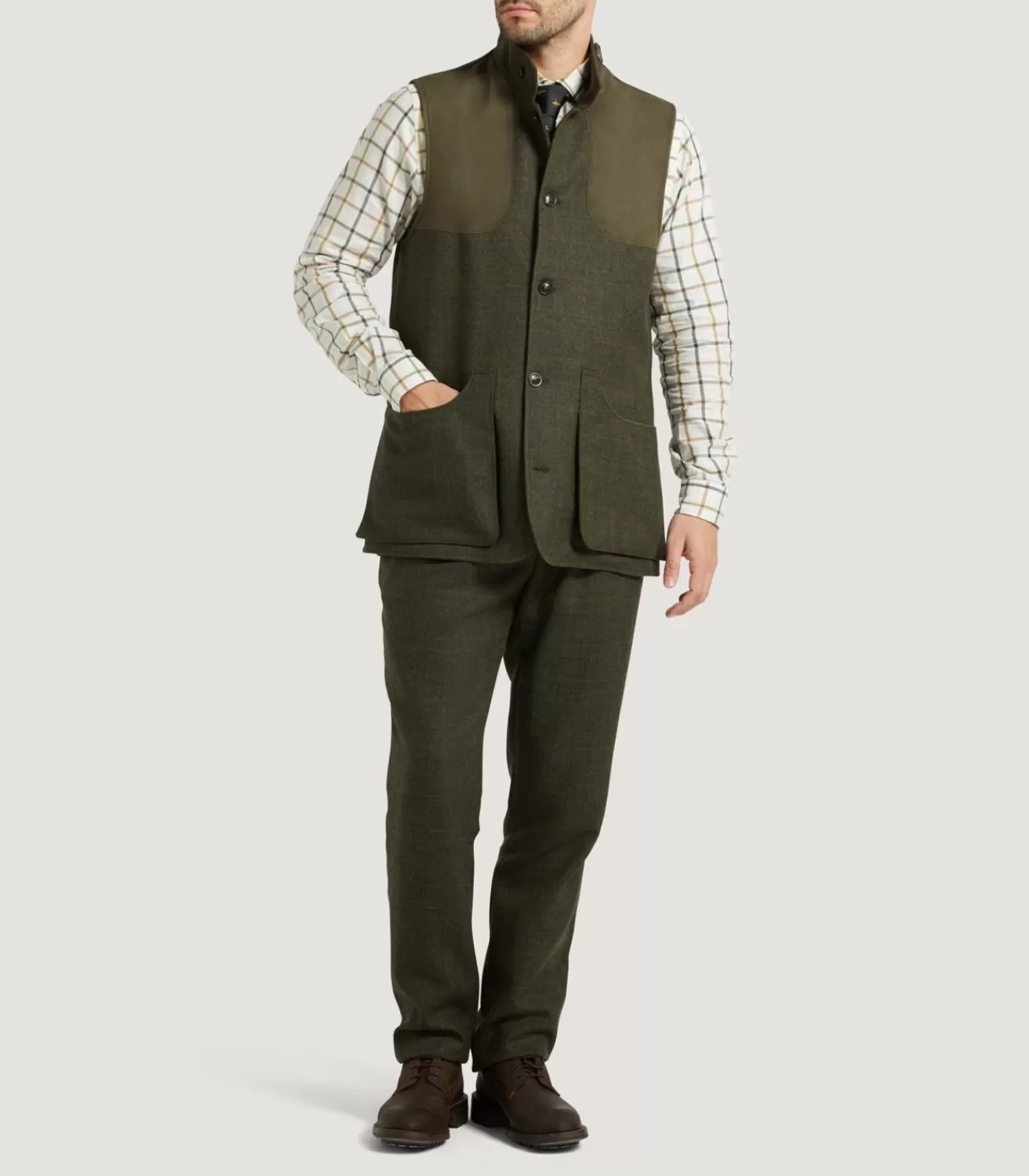 Men'S Technical Tweed High Collar Sporting Vest In Strathbeg*Purdey Online