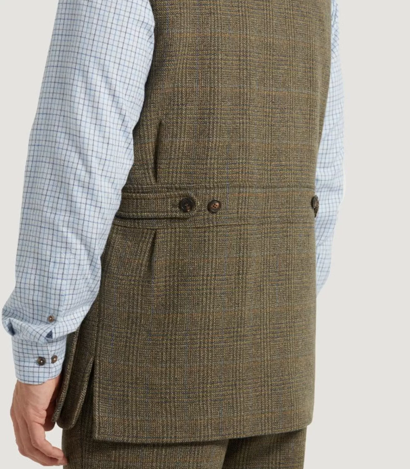 Men'S Tweed High Collar Sporting Vest In Morlich*Purdey Best