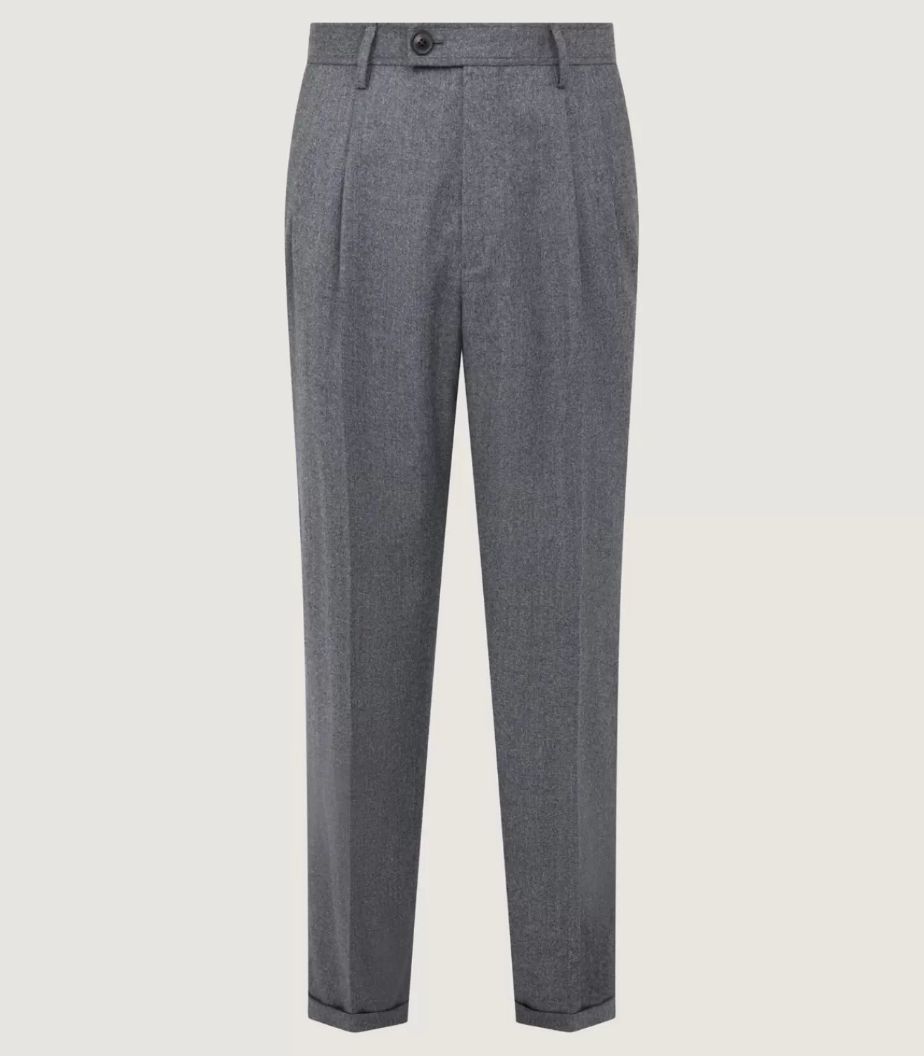 Men'S Two Pleat Trouser In Flannel Grey*Purdey Store