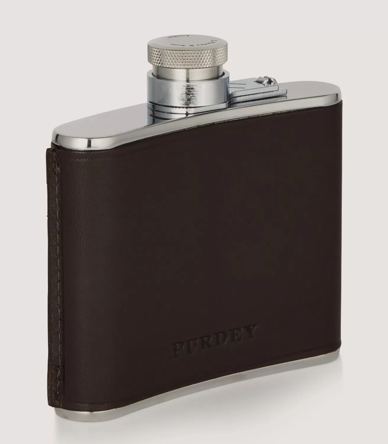 4Oz Leather Flask In Dark Brown*Purdey Cheap