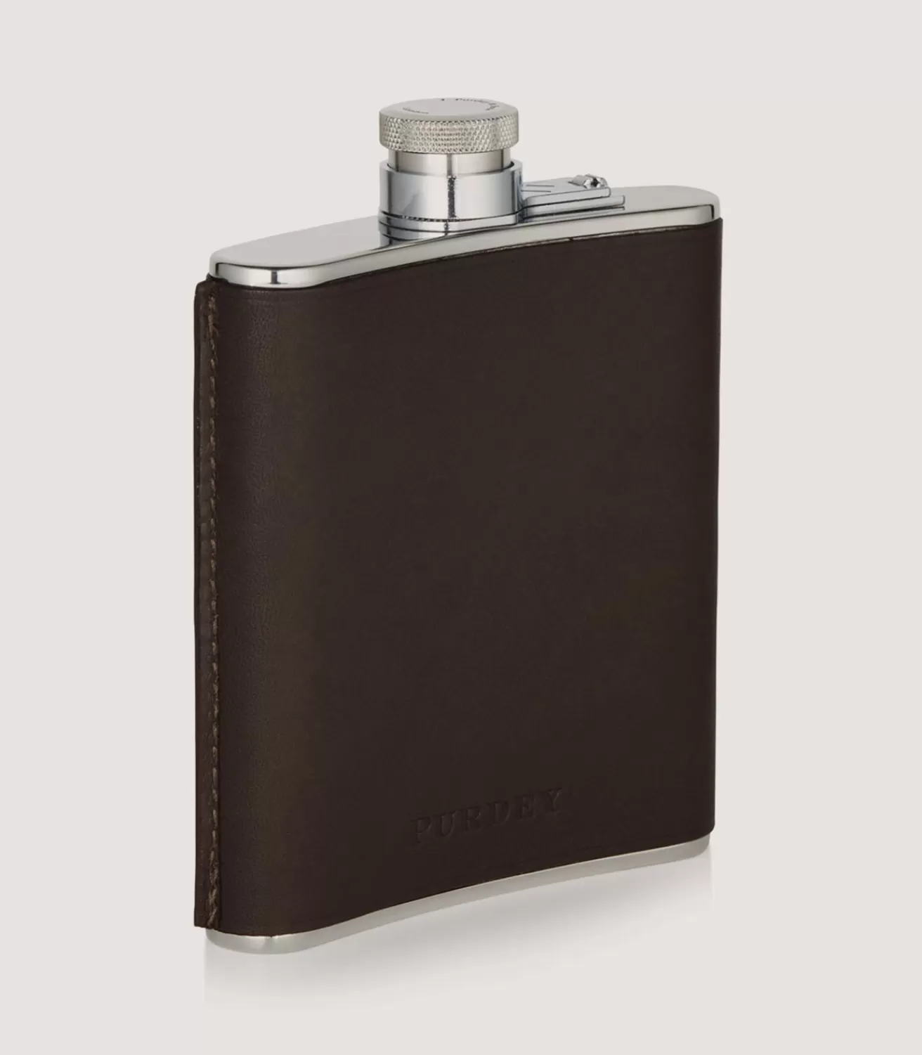 6Oz Leather Flask In Dark Brown*Purdey New