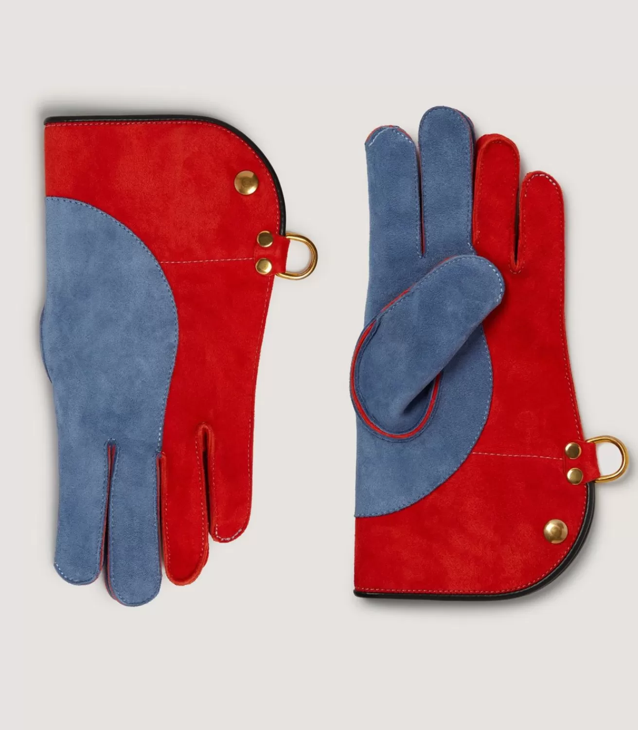 Short Falconry Glove Double Thickness - Orange & Slate In Orange*Purdey Store