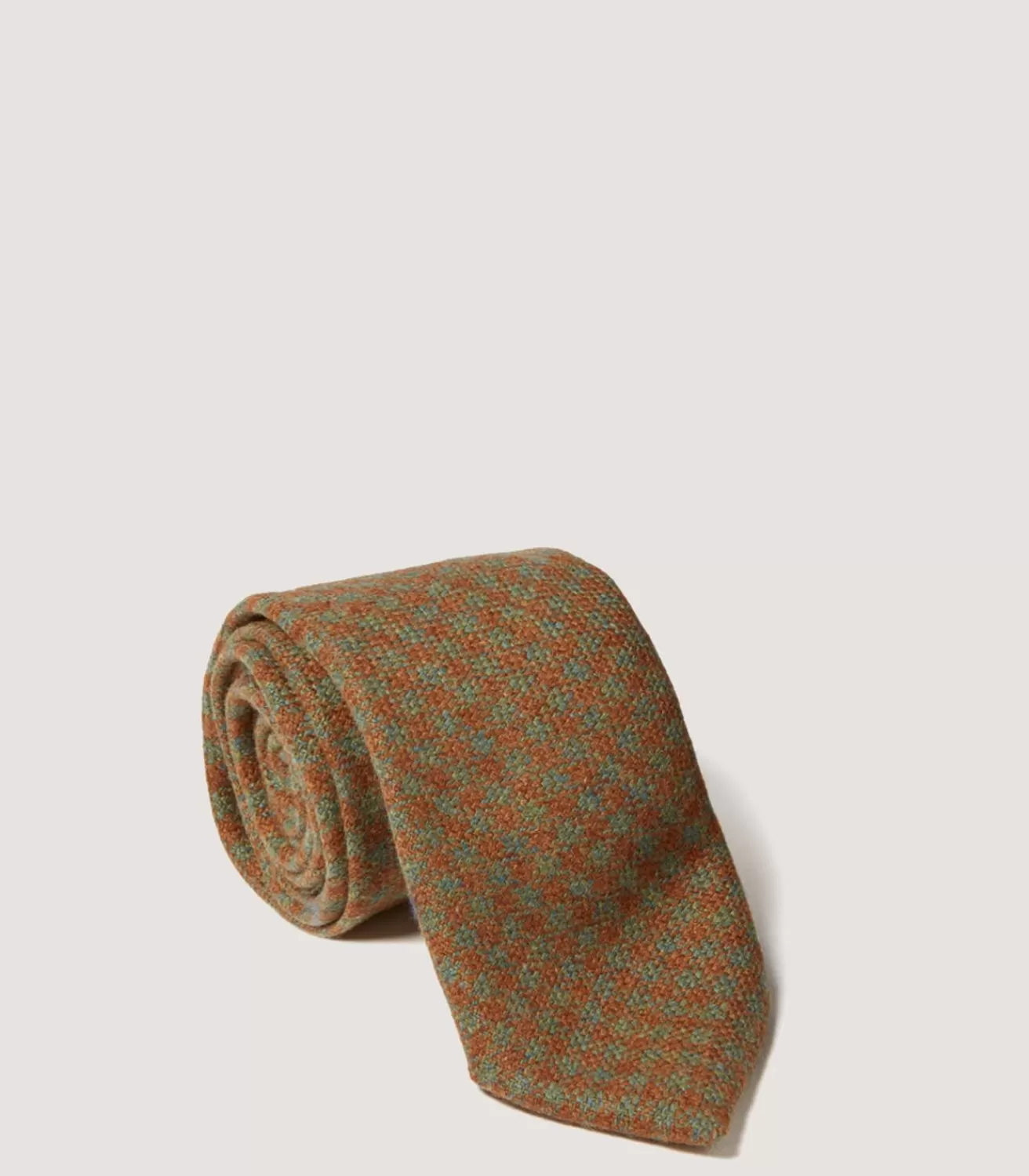 Tweed Check Tie In Bronze Green*Purdey Sale