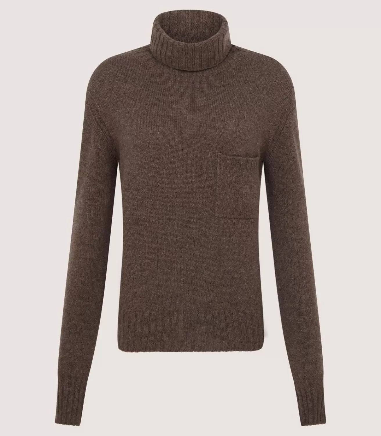 Women'S Cashmere Turtleneck Sweater With Chest Pocket*Purdey Shop