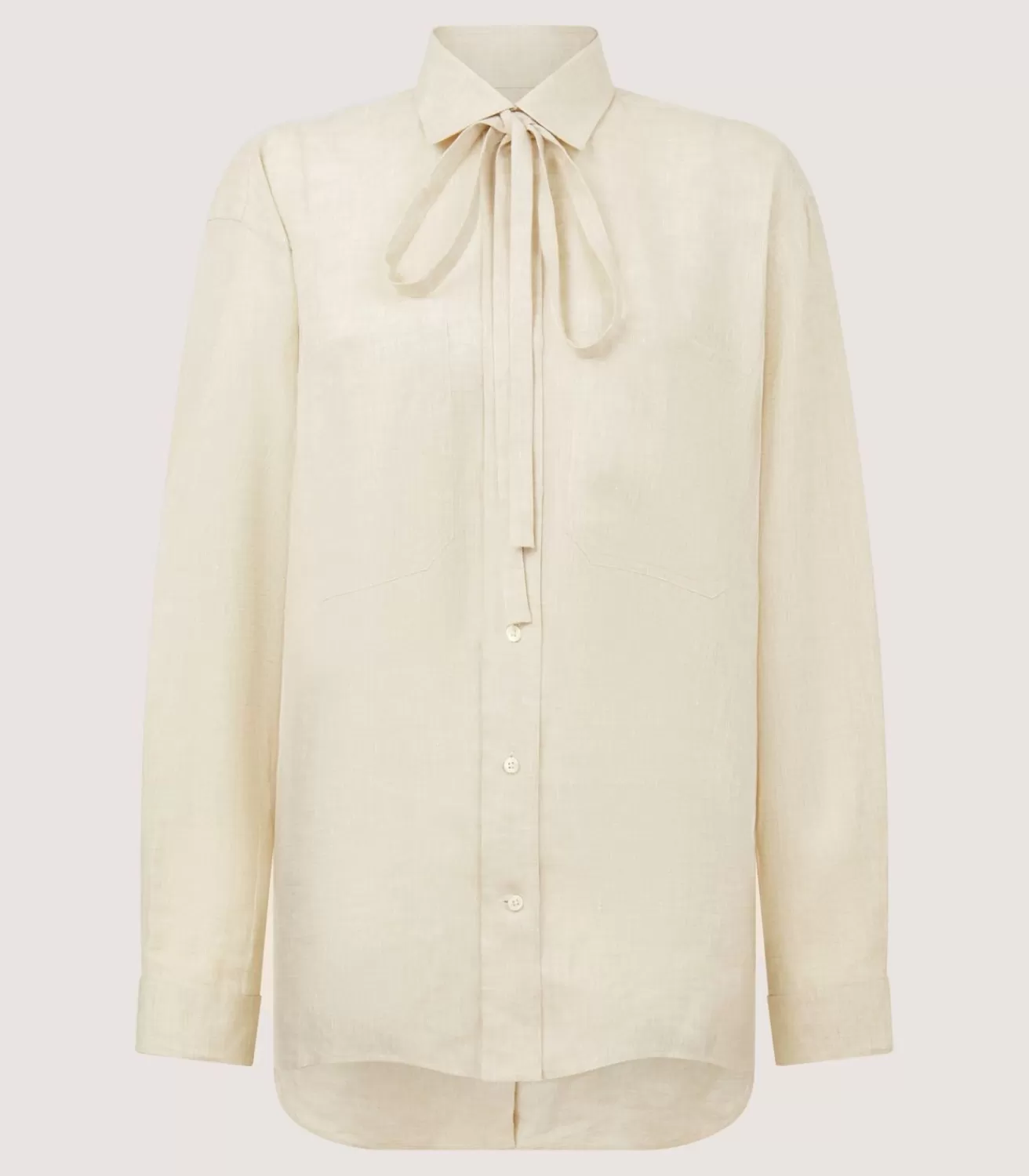 Women'S Linen Relaxed Shirt In Pale Stone*Purdey Hot