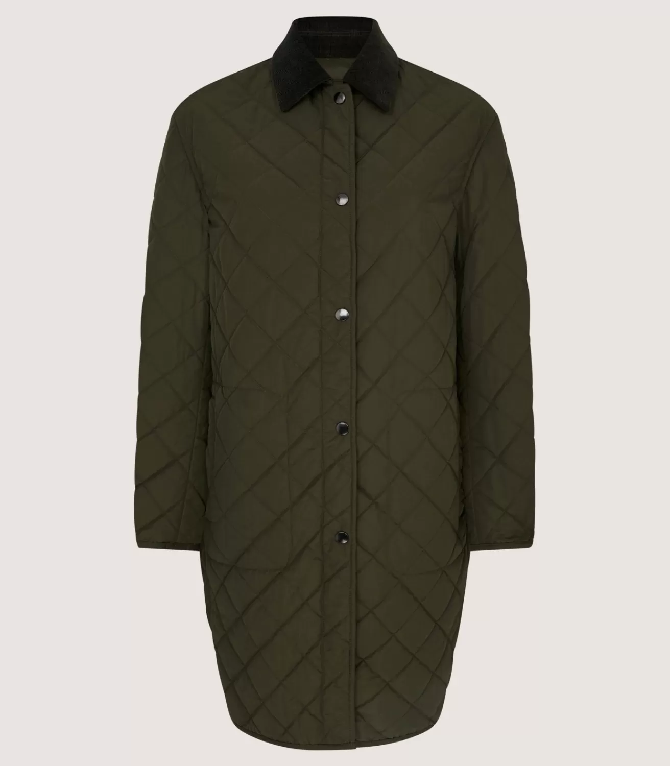 Women'S Long Quilted Jacket In Dark Olive*Purdey Flash Sale