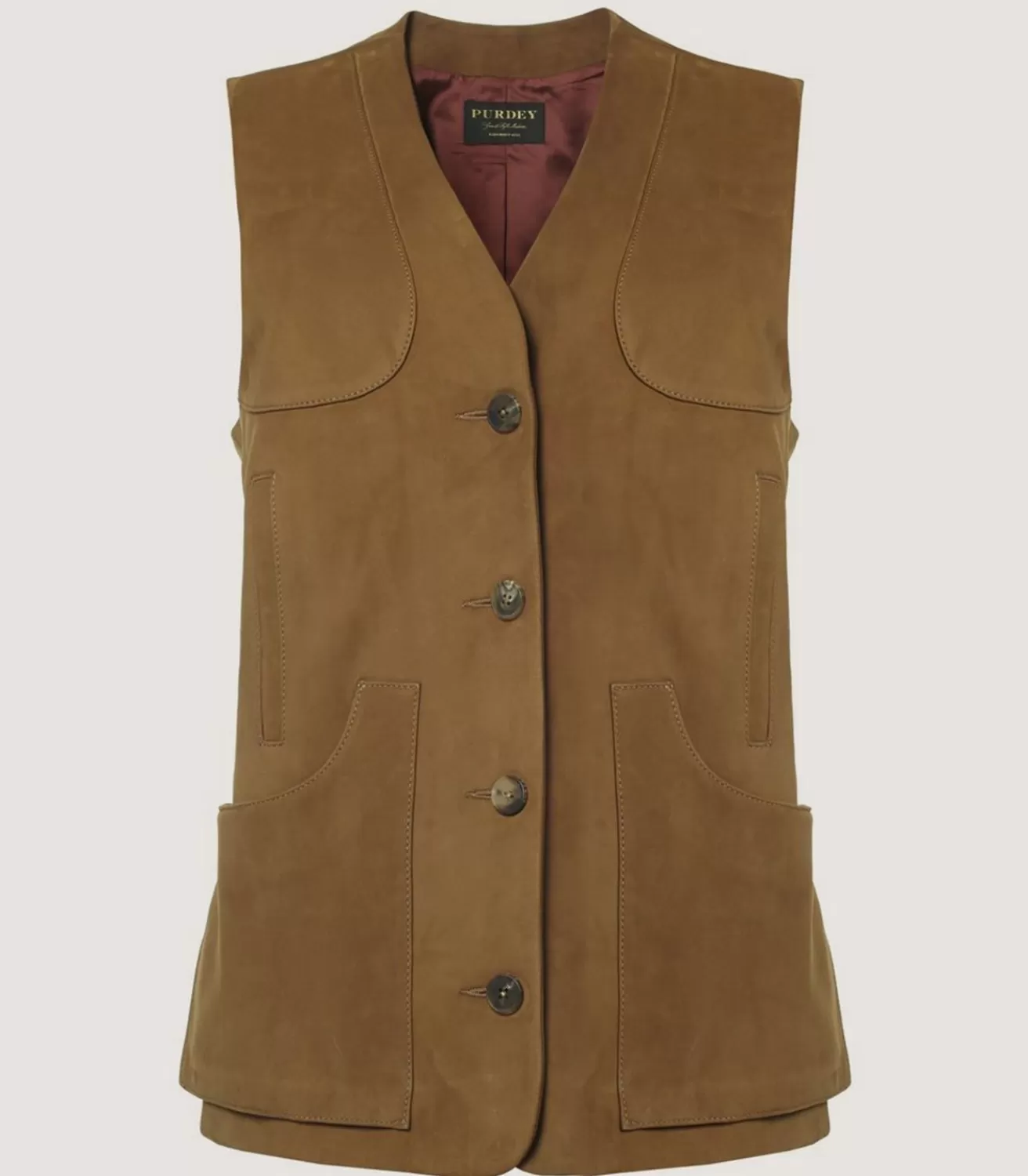 Women'S Suede Sporting Vest In Tan*Purdey Store